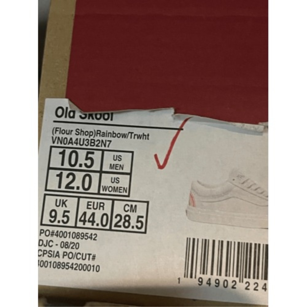 Vans Sneakers Old Skool Flour Shop Rainbow Men's Size‎ 10.5 Women 12 White New - Picture 11 of 11